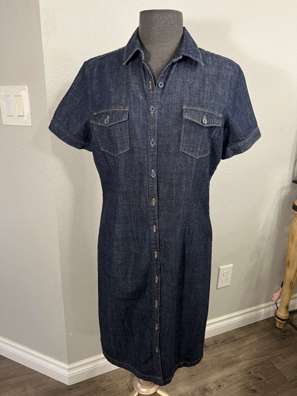 Ann Taylor Dark Indigo Denim Shirt